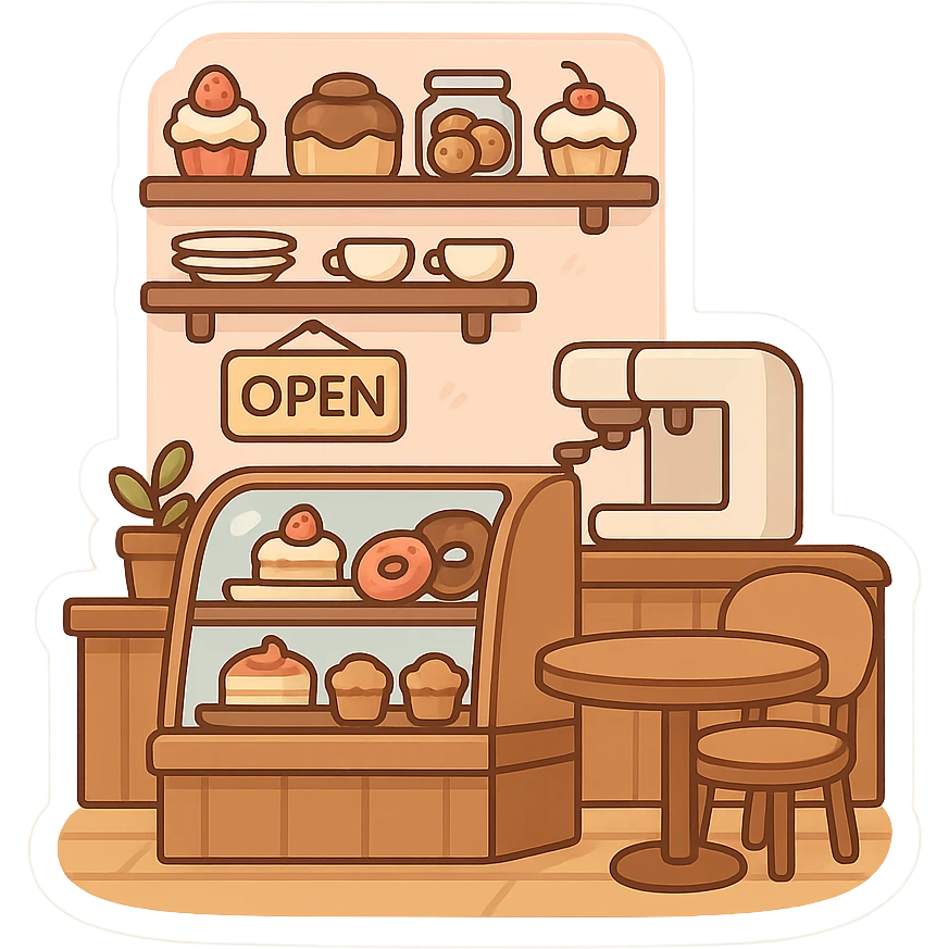 一个可爱的甜品店室内场景 emoji