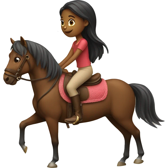 Girl riding a horse  emoji