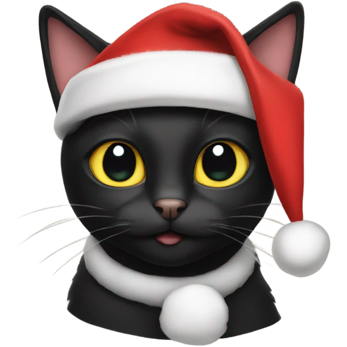Black cat with Santa hat emoji