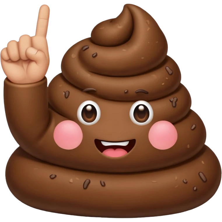 Poop showing middle finger emoji