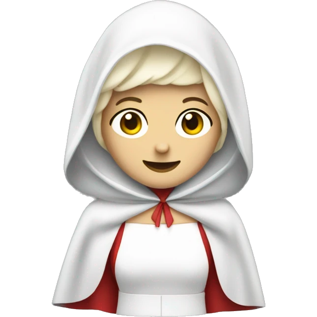 caucasian Handmaids tale wearing white bonnet and red cape emoji emoji