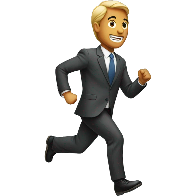 man in suit running emoji
