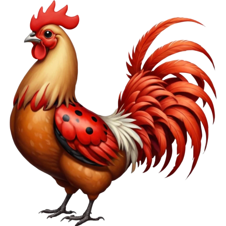 Ladybug with a rooster emoji