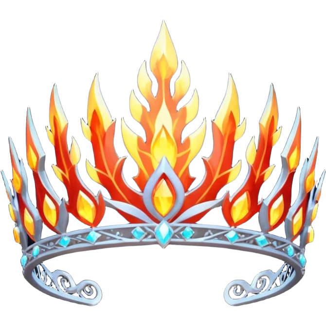 fantasy magic tiara of fire and ash low poly emoji