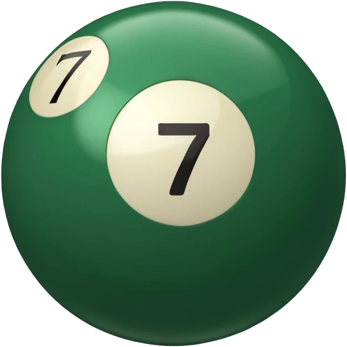 green billiard ball 7 number  emoji