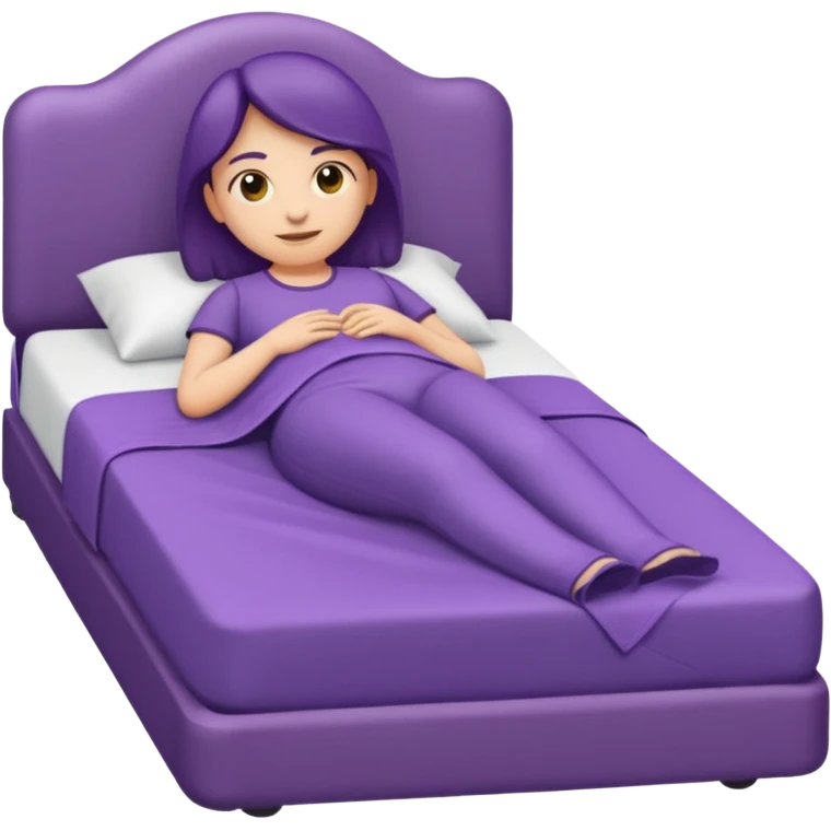emoji de cama de valoracion de fisioterapia color morado  emoji