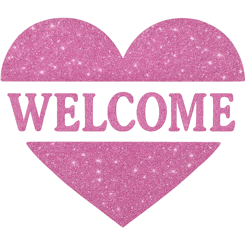  glitter welcome heart, remove background emoji