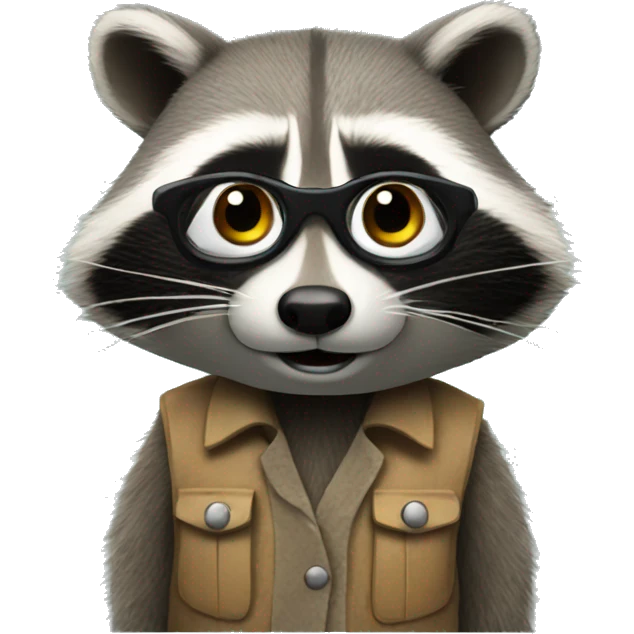 A project manager raccoon emoji