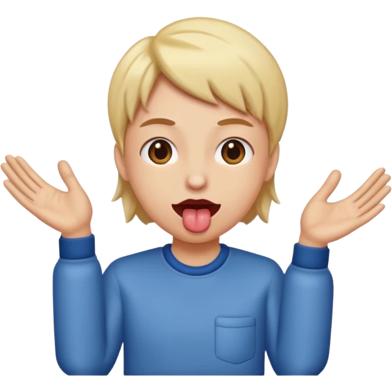 Tongue out with hands on the side emoji