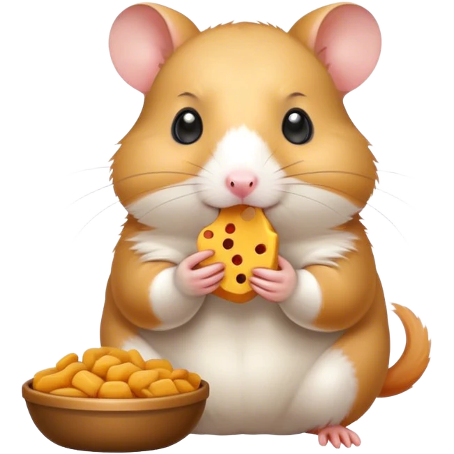 hamster with food emoji