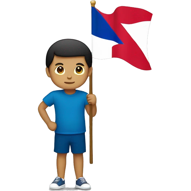 a filipino raising the philippine flag emoji