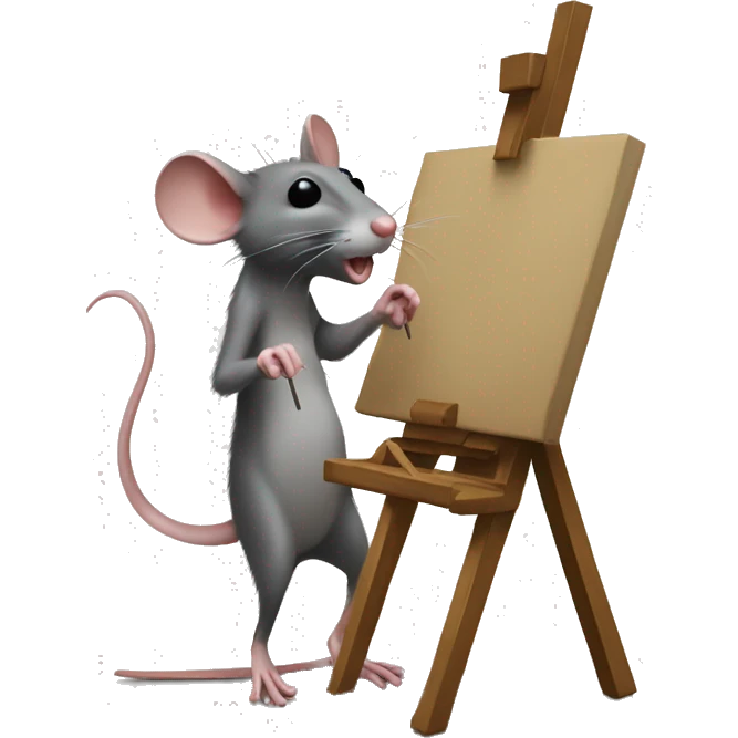 yugy rat painter easel painting a paintings emoji