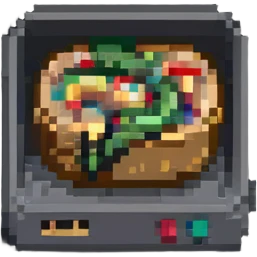 minimal and recognizable pixel art of an empty stomach emoji