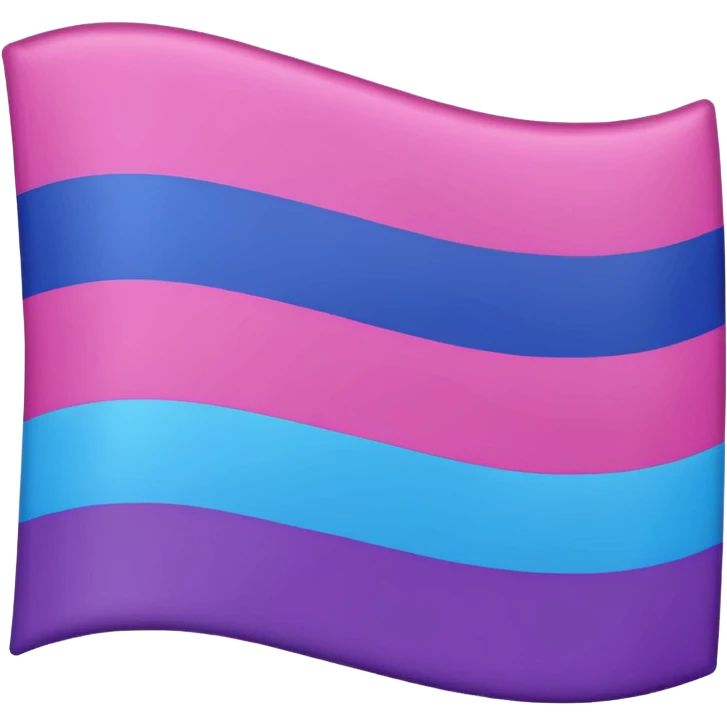 I want a flag, I want the first stripe at the very top of the flag to be pink 🩷. The middle stripe will be the color purple 💜. And finally the bottom stripe will be the color blue 💙. Only those three colors in that exact order. Make the colors more vibrant emoji