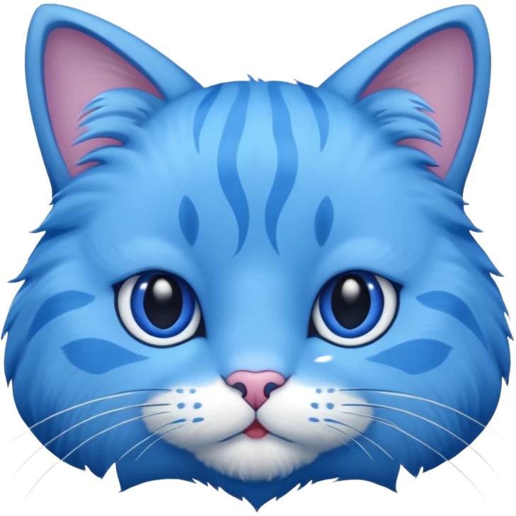 close-up of blue cat face emoji