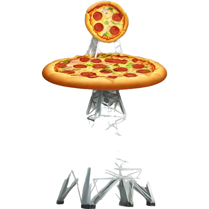 Radio tower with pizza on top emoji