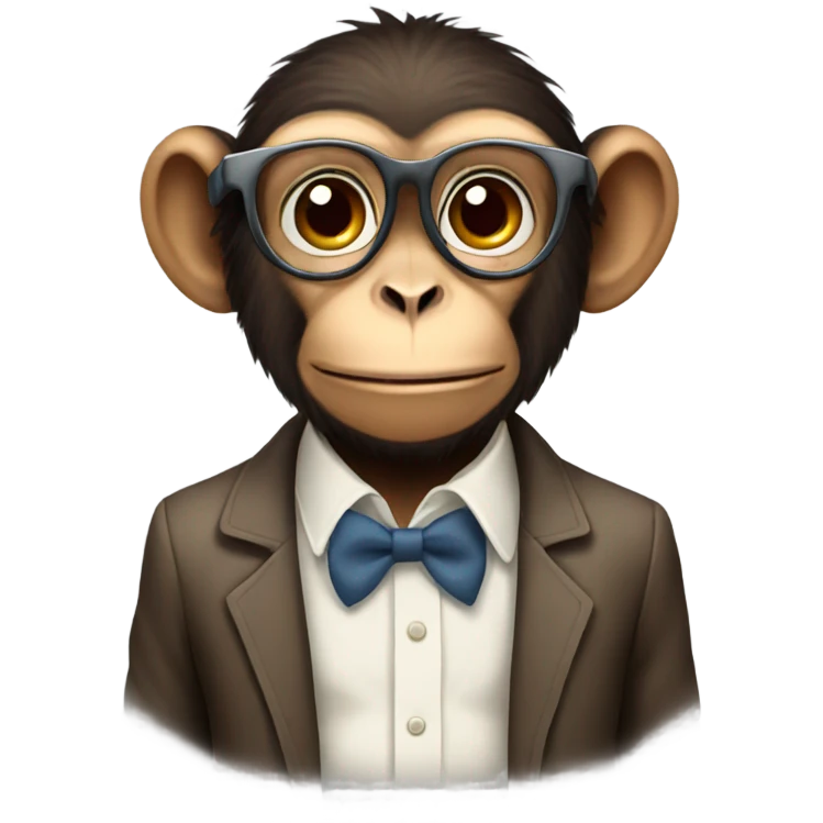 Intelligent monkey emoji