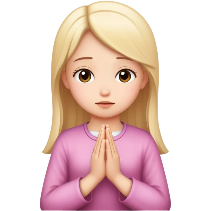 Girly girl praying emoji
