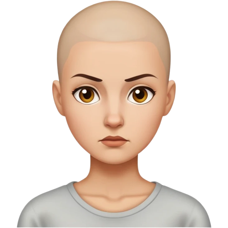 feminist woman with shaved head emoji
