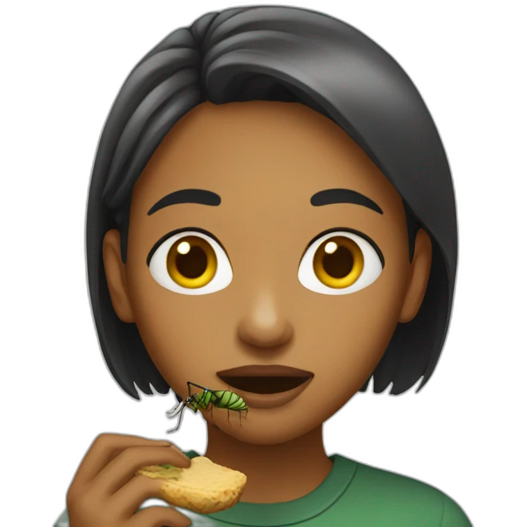 Women-eating-insect emoji