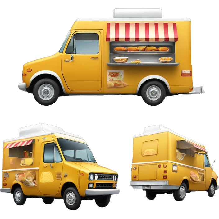 2013 Toyota 86 shaped 1973 food truck, real look emoji