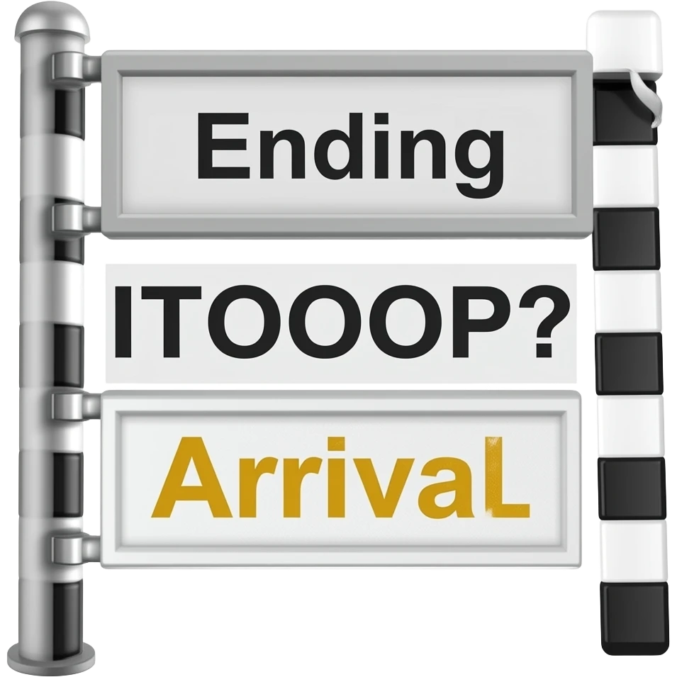 emoji ligne "Ending" sans arrière plan, avec le poteau "Arrivée" et la ligne avec les cases noirs et blanches emoji