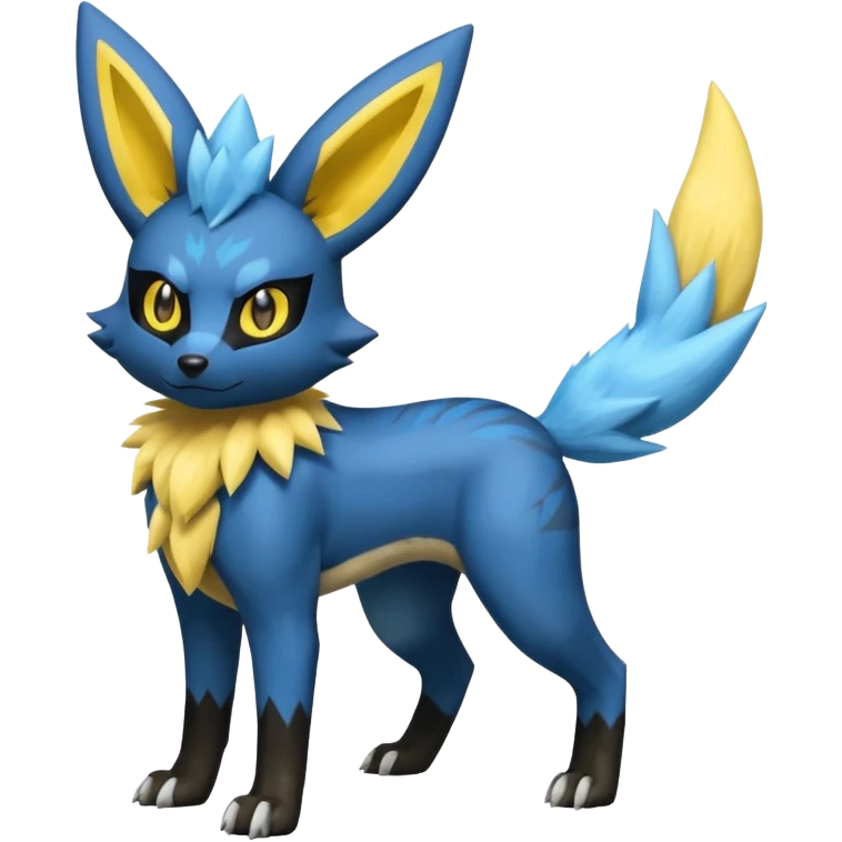 Lucario-Umbreon-Zeraora-Jolteon-Fakémon-hybrid-creature (full body)  emoji