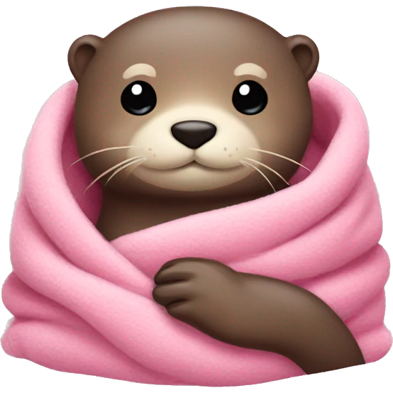 cozy otter in a pink blanket  emoji