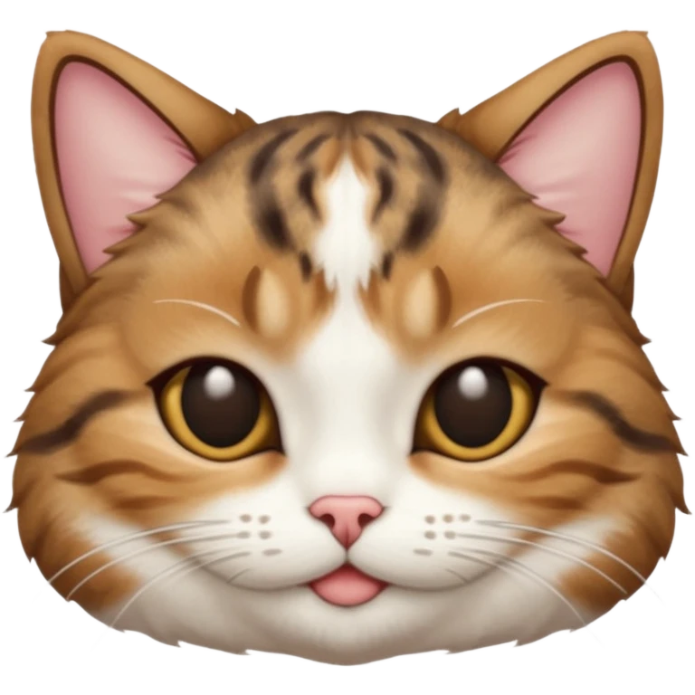 dark brown tabby and white cat upside down with eyes closed emoji