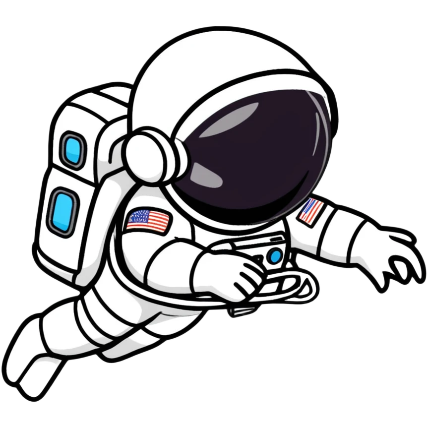 astronaut in white spacesuit spacewalking over a field emoji