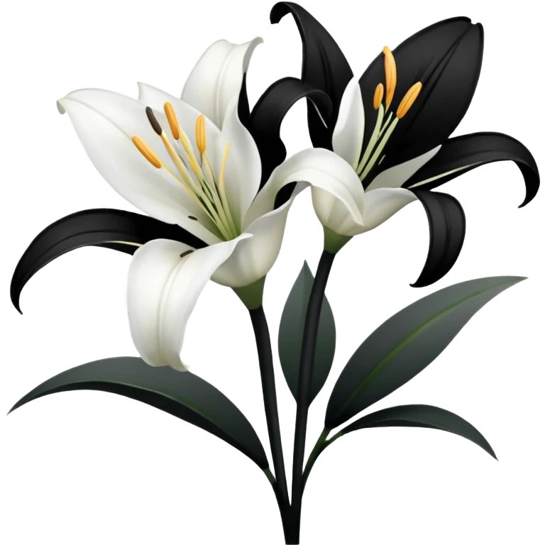 black and white lillies emoji
