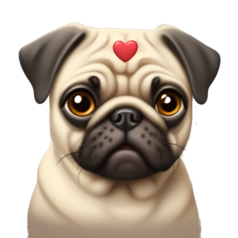 pug with hearts on his head emoji