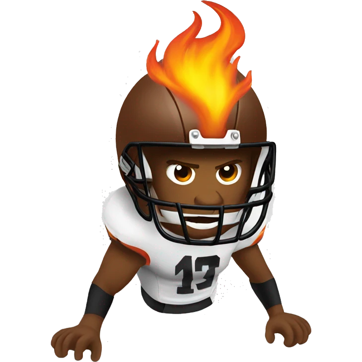 flaming football emoji