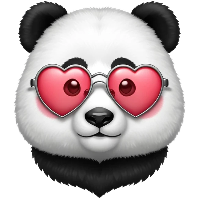 Panda withe heart glasses emoji