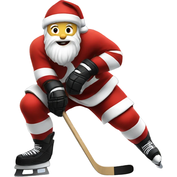 White Santa playing hockey emoji