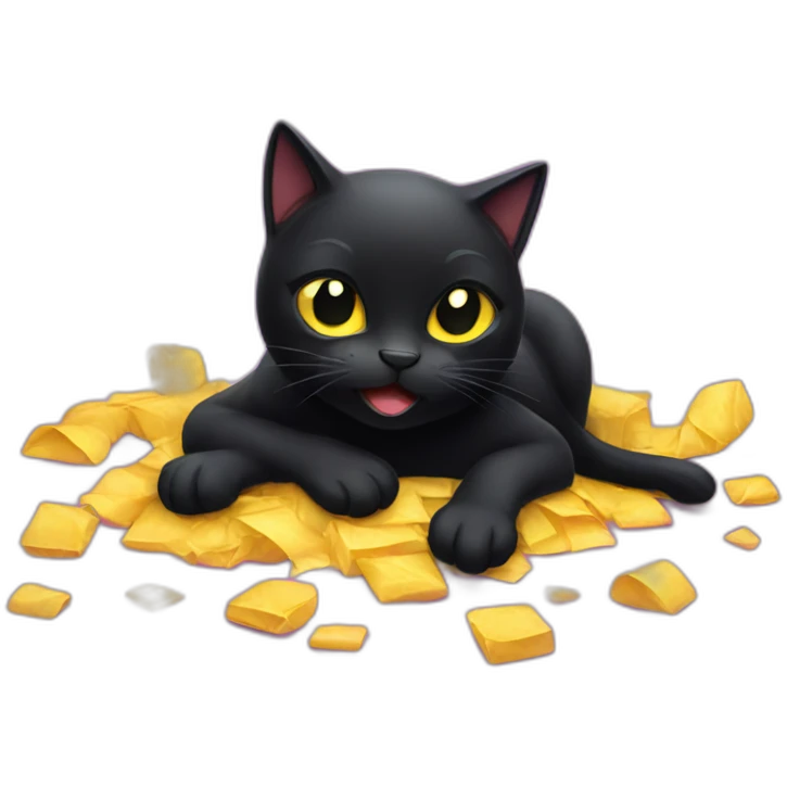 black cat party hard emoji