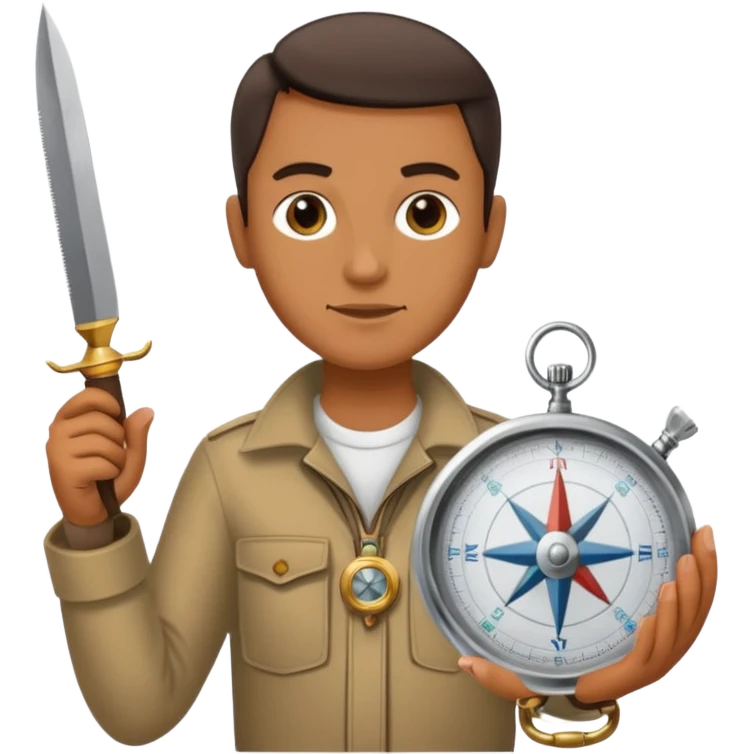 Magalhães with compas and knife emoji
