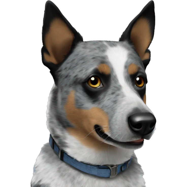 Blue heeler with mostly black face  emoji