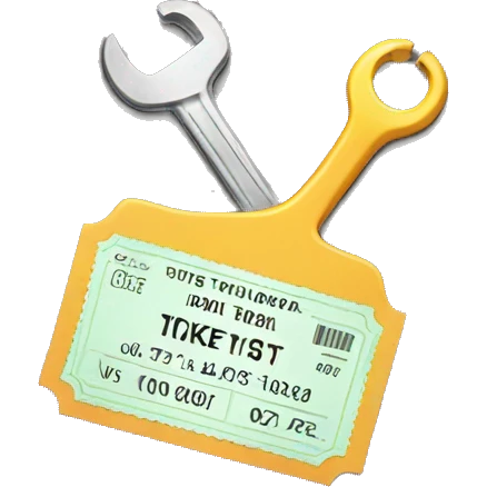 Ticket with a wrench emoji