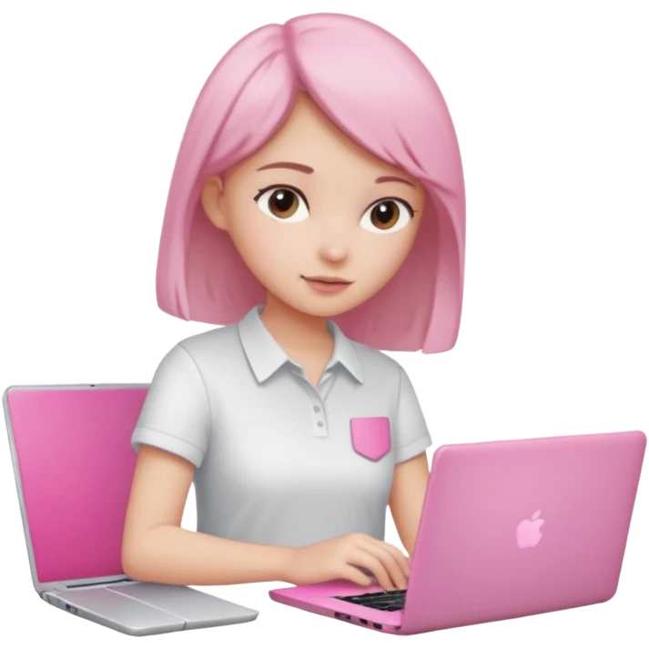  Girly stuff pink soft laptop assigment and clean girl vibes emoji