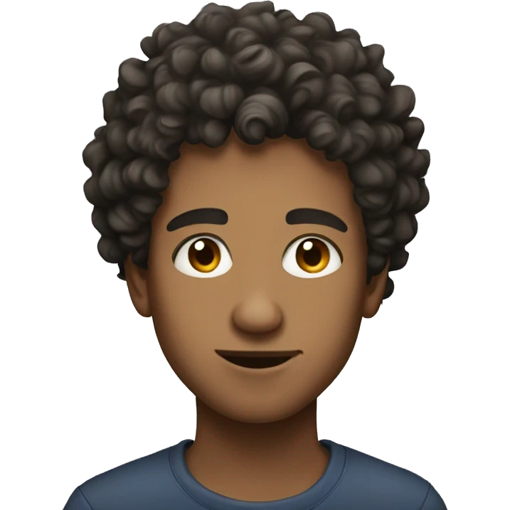 portrait of a young man with a little bit curly hair emoji