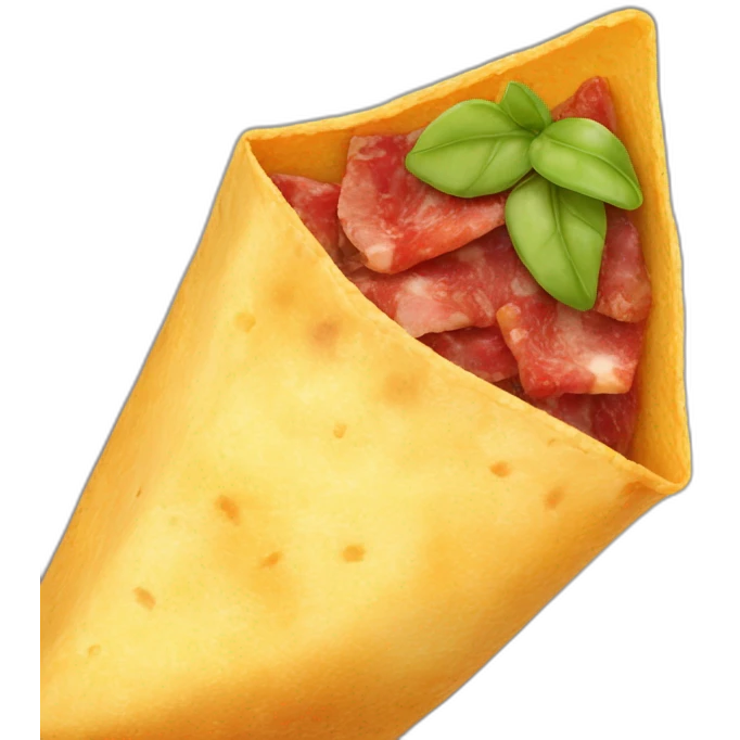 nacho tortilla chip with a little piece of meat on it emoji