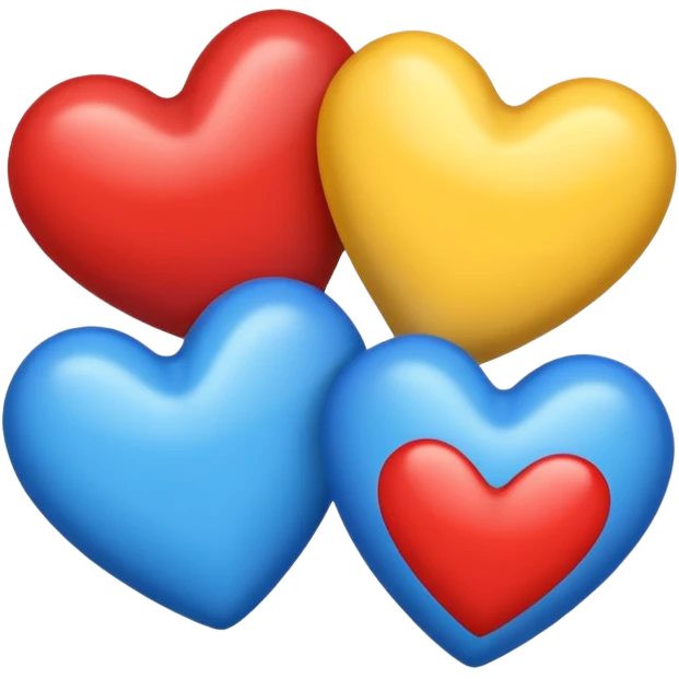 Three colorful hearts emoji