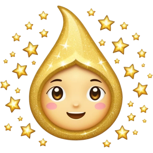  sparkling shiny glitter, with bright sparkles and shimmering particles, simple cute cartoon style emoji
