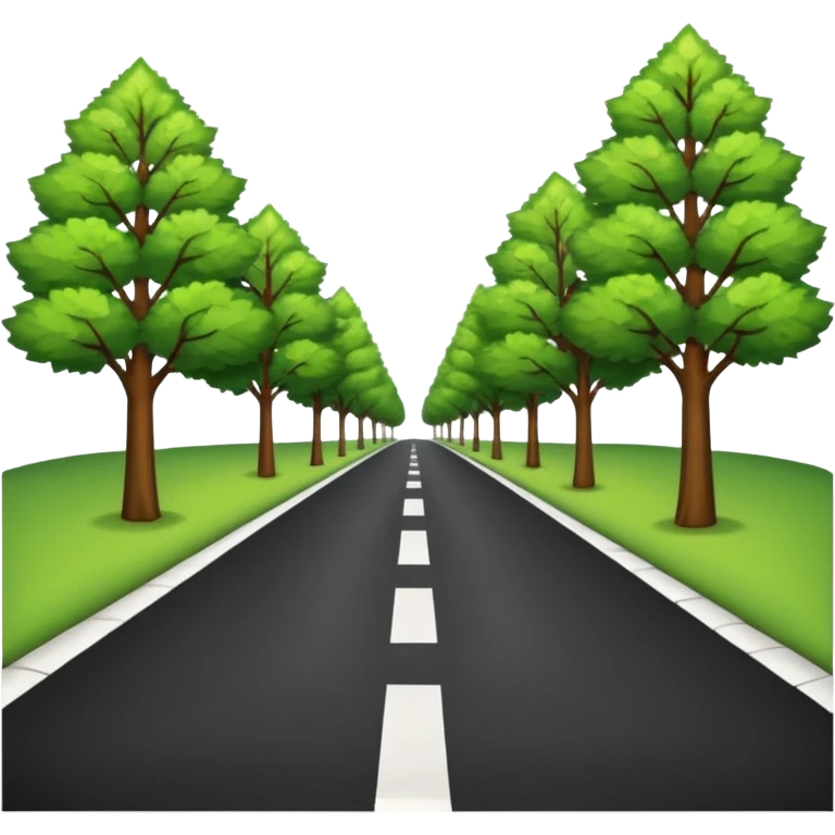 roadway with trees on the sides emoji emoji