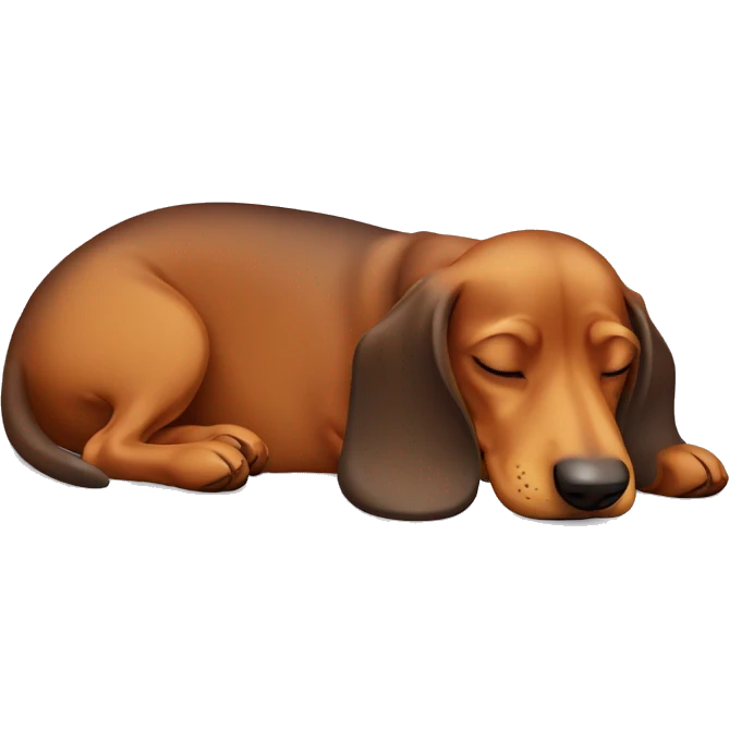 Adult Daschund sleeping  emoji
