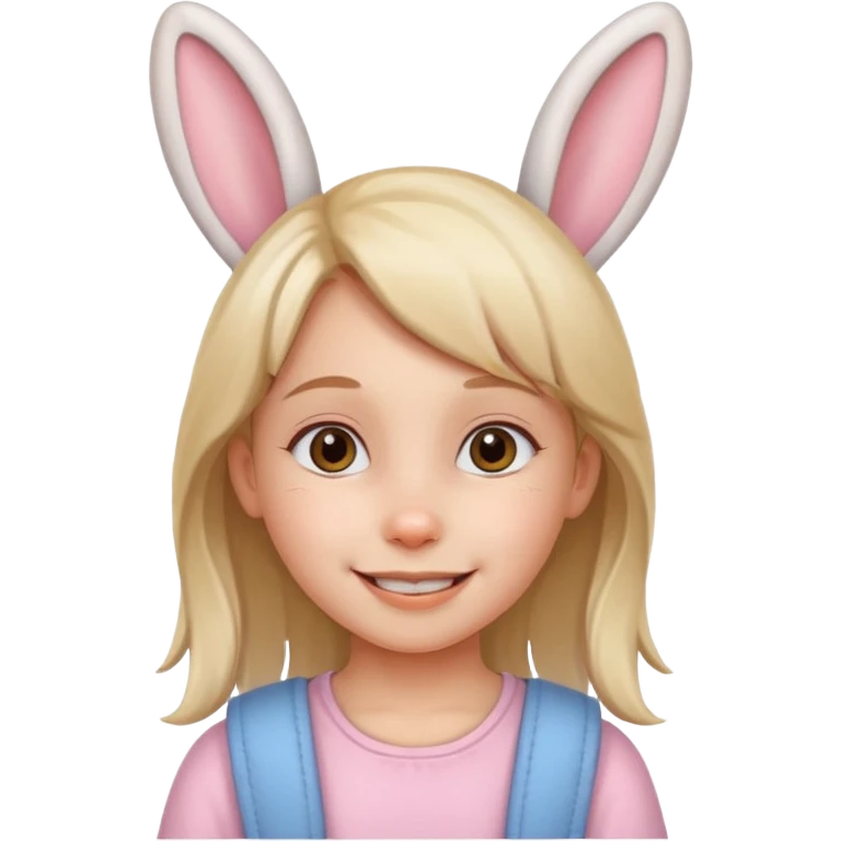 kid girl with bunny ears emoji