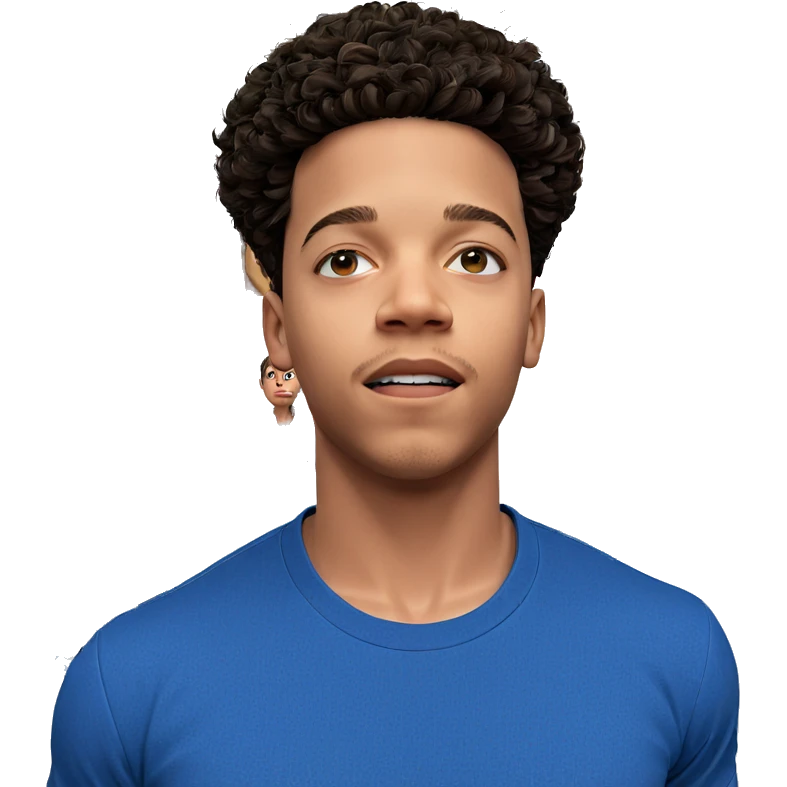 handsome boy in blue shirt emoji
