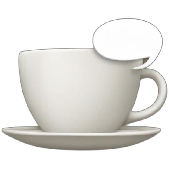 Speech bubble on top of tea cup emoji