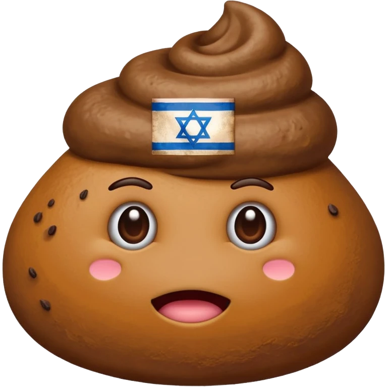 Israel flag centar in poop emoji emoji